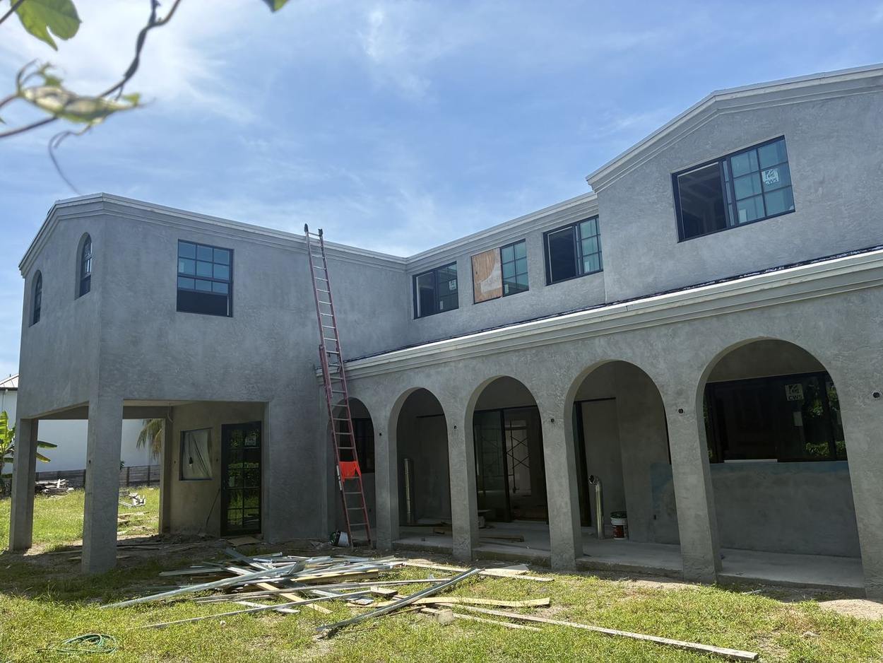 Arched Arcade Elevation — completed exterior stucco by Quilco Stucco, West Palm Beach, FL