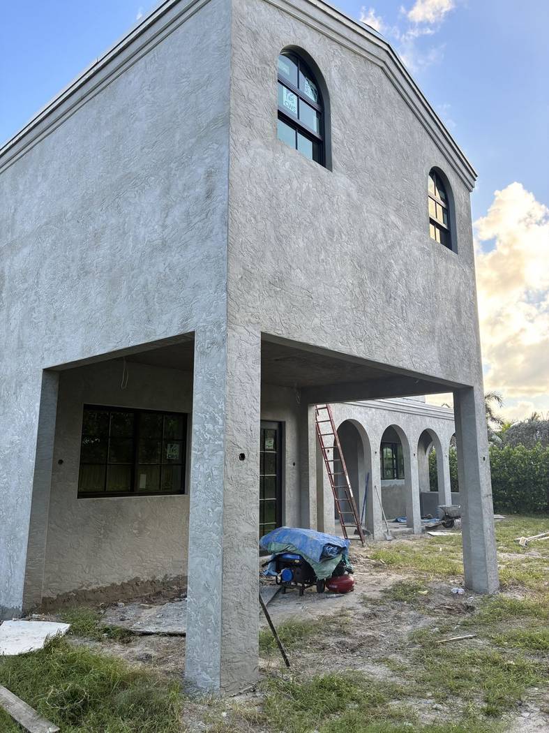Arched Windows & Columns — completed exterior stucco by Quilco Stucco, West Palm Beach, FL
